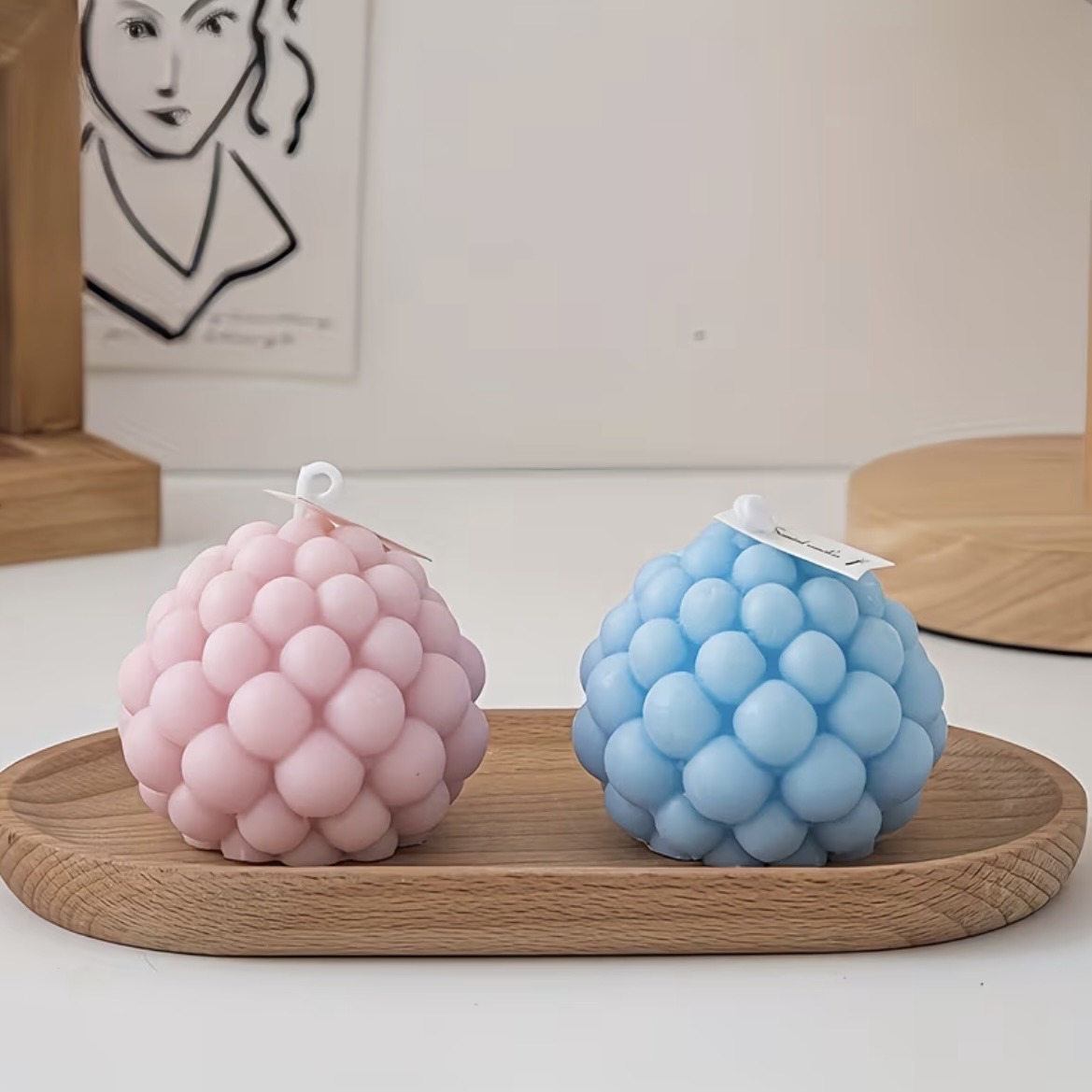 Berry Bubble Candle — A rounded berry-like form in playful colour.