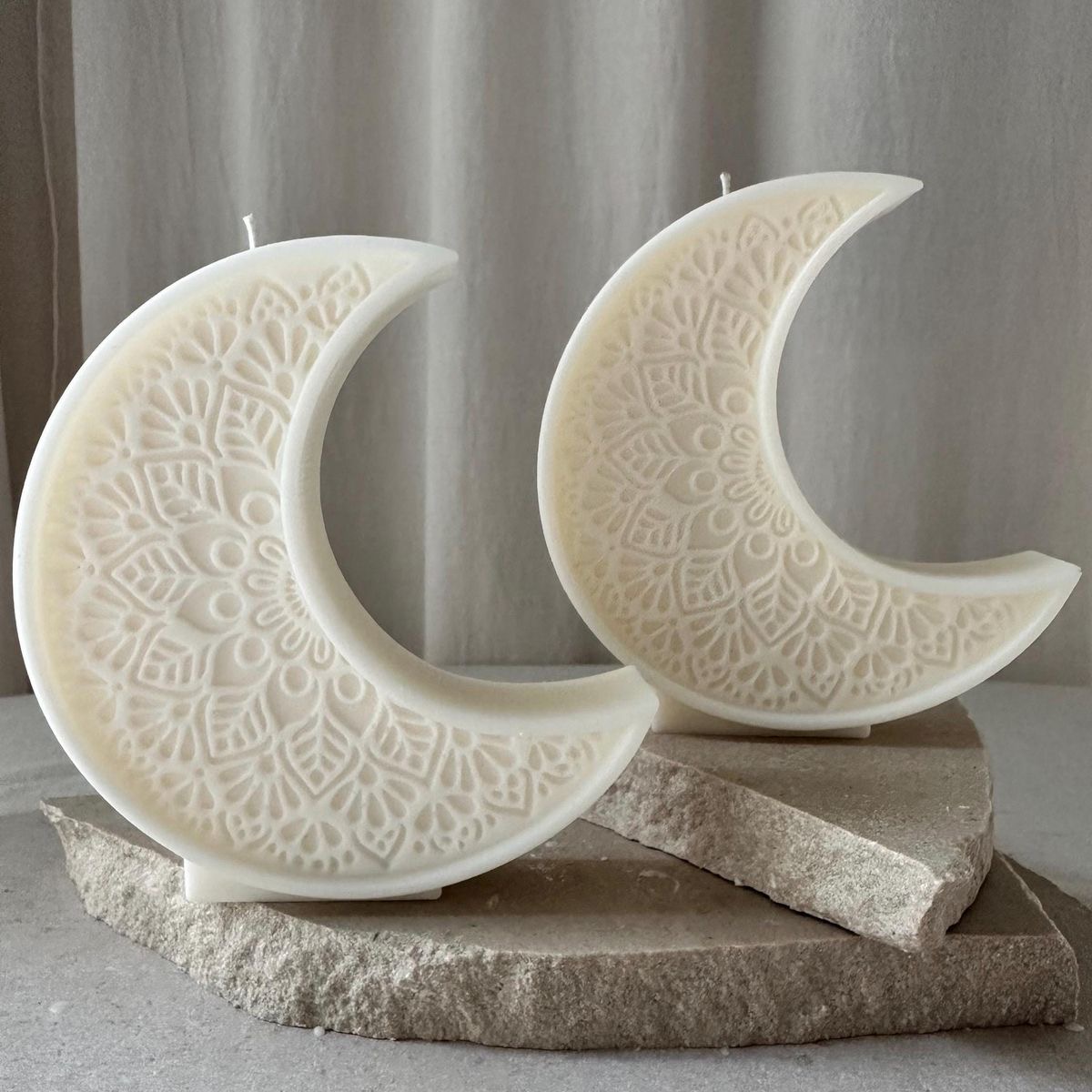 Lace Crescent Candles