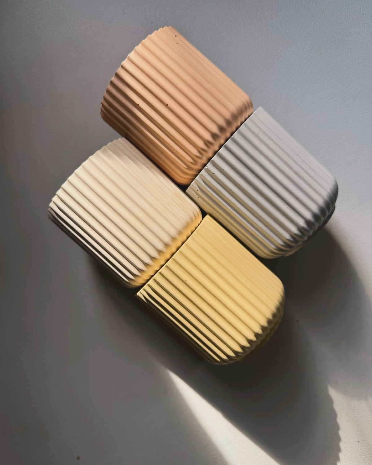 Ribbed Cube Pots