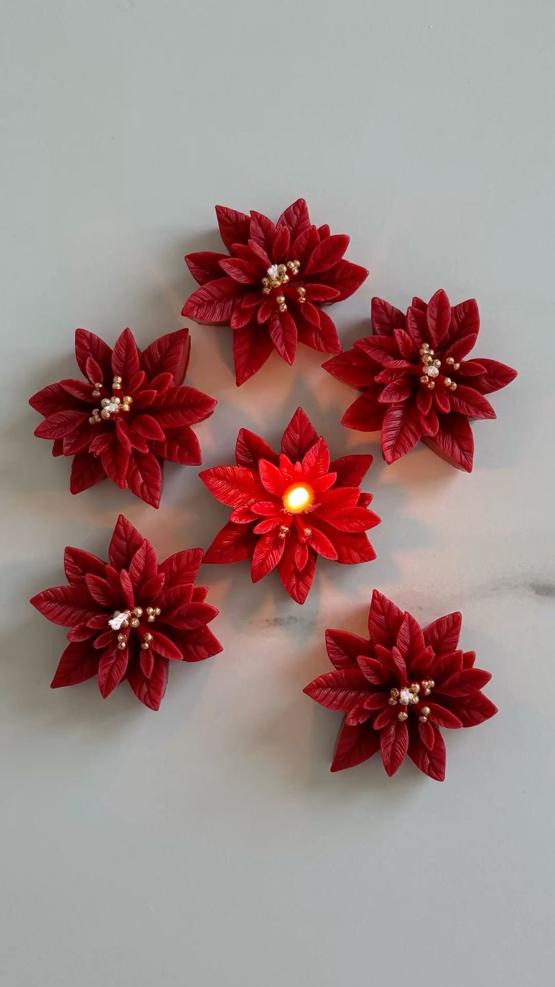 Poinsettia Floating Candles