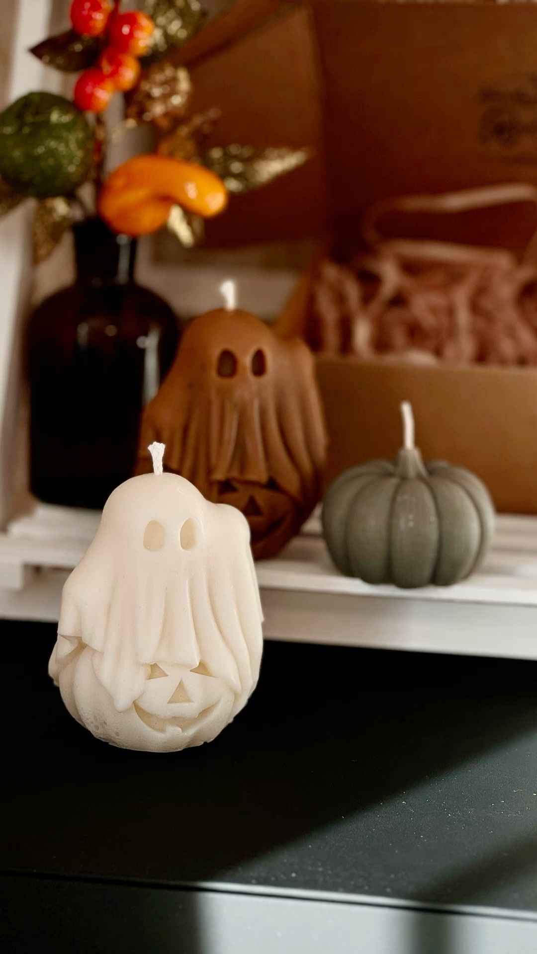 Pumpkin Ghost Trio Candles