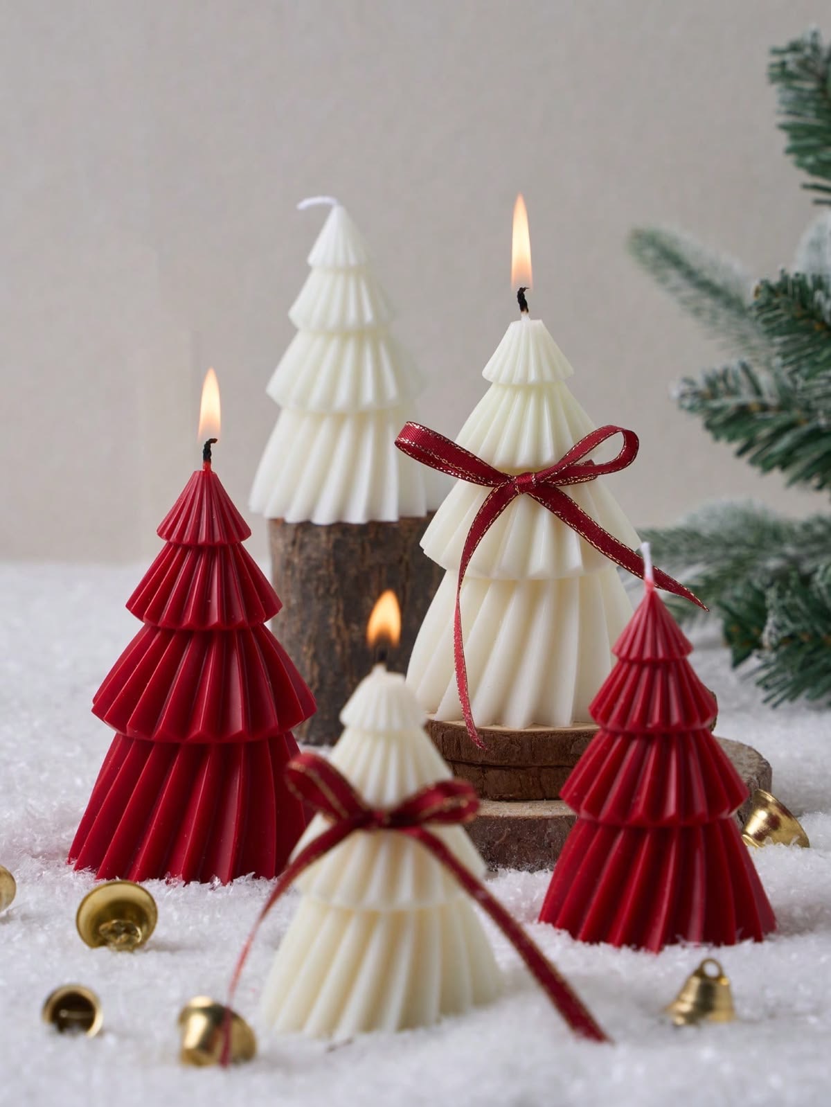 Pleated Christmas Tree Candles